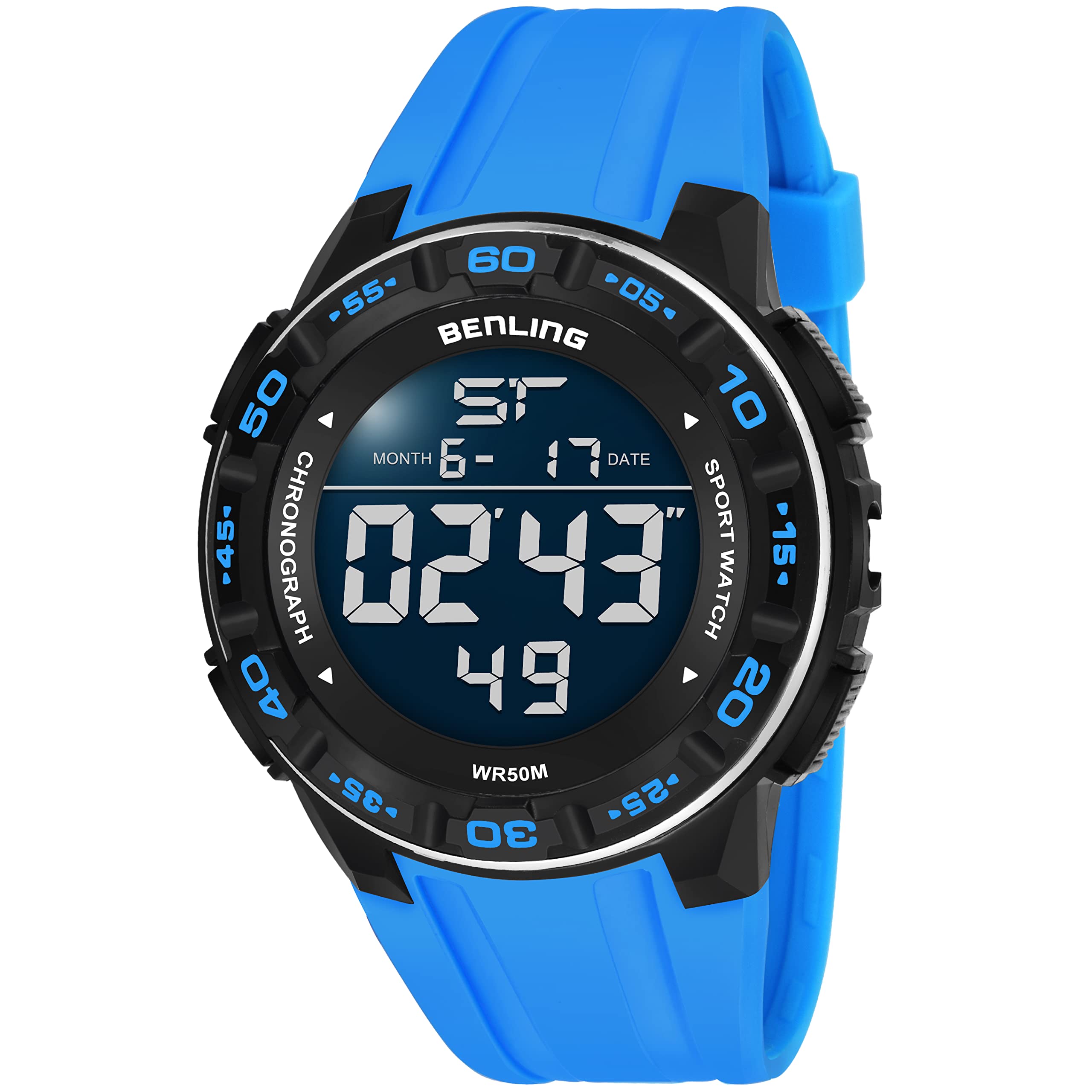 Benling Digital Mens Watch, Water Resistance Sports Watch with LED Display for Men, Blue (B0BW12BJJP) Amazon Price History, Amazon Price Tracker