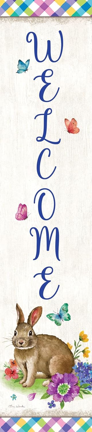 BUNNY PLAID Yard Expression Sign 6 inch x 30 inch PVC sign Licensed, Trademarked, Copyright by CDI. Made in the USA!