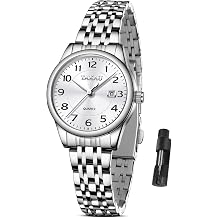 Taxau Womens Watch with Stainless Steel Strap - Quartz Analog Wrist Watch Waterproof - Fashion Ladies Dress Watches for Ladies