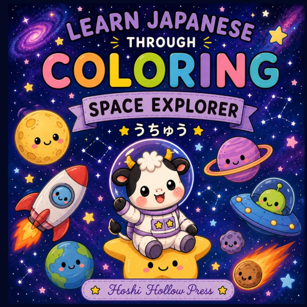 Learn Japanese Through Coloring: Space Explorer