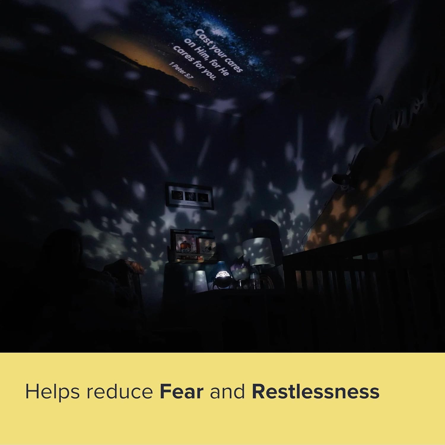 HD Projector Night-Light Starter Set, Project Bible Verses on Walls or Ceilings, Includes 6 Interchangeable Discs, Help Children Live by The Truth of God’s Word, Bible Education for Kids