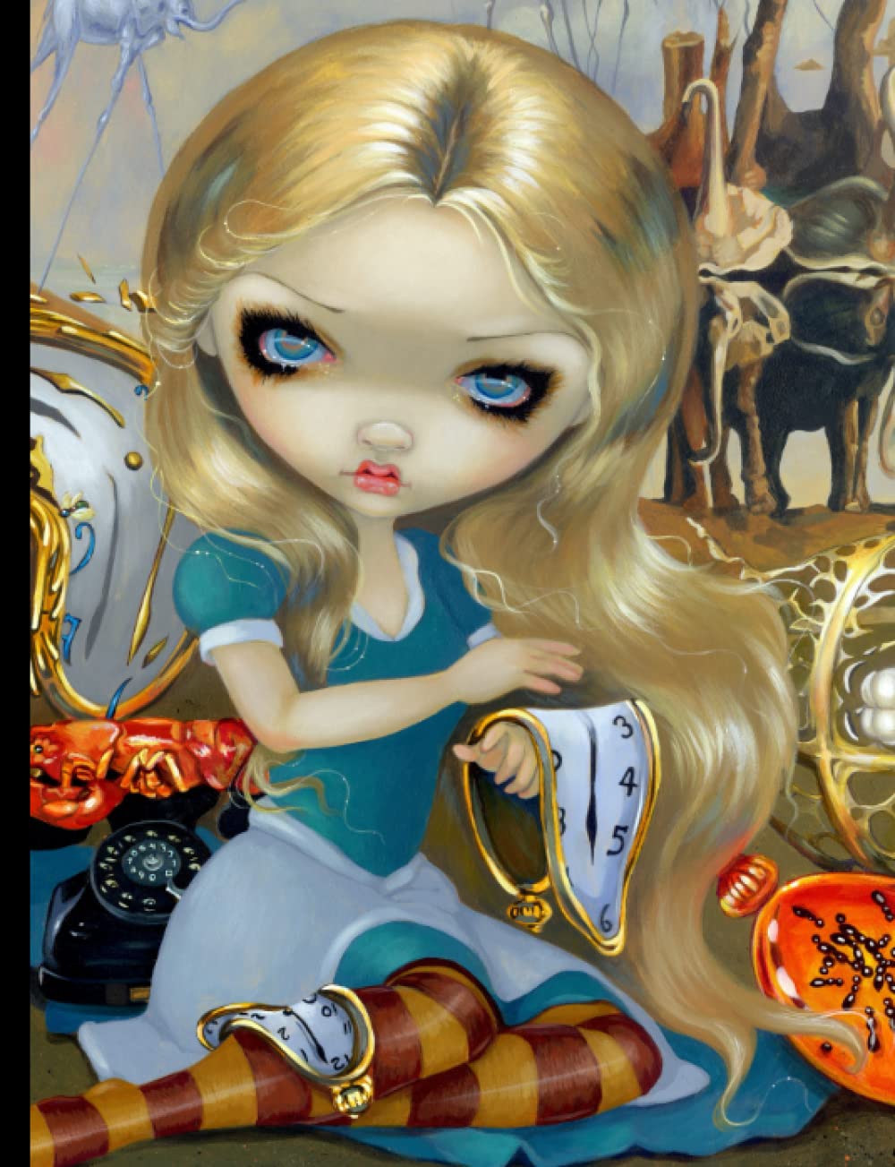 Alice in A Dali Dream by Jasmine Becket-Griffith Notebook, A Gothic Fairytale Composition Book with 120 ruled Pages for Teens & Adults, for school, office or home.
