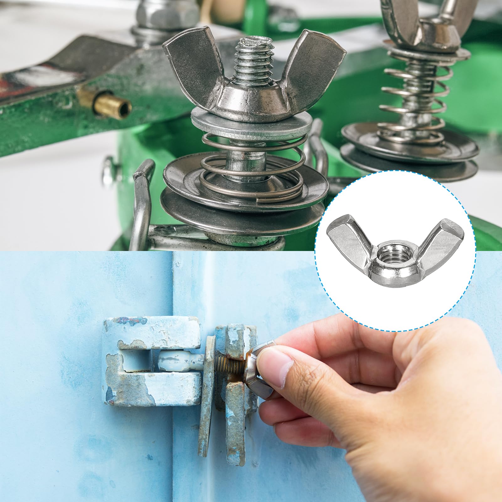 Uxcell 40-Pack #10-24 Wing Nuts – 304 Stainless Steel Butterfly Fasteners, Hand-Tighten Design For Machinery, Electronics, Furniture & DIY