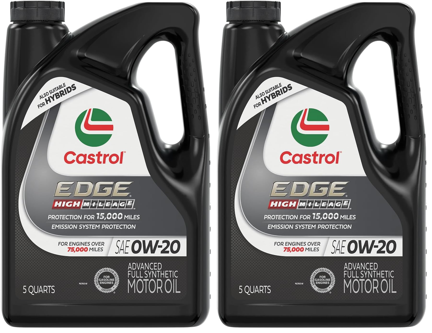 Castrol Edge 0W-20 Motor Oil High Mileage Advanced Full Synthetic 5 Quarts Pack of 2