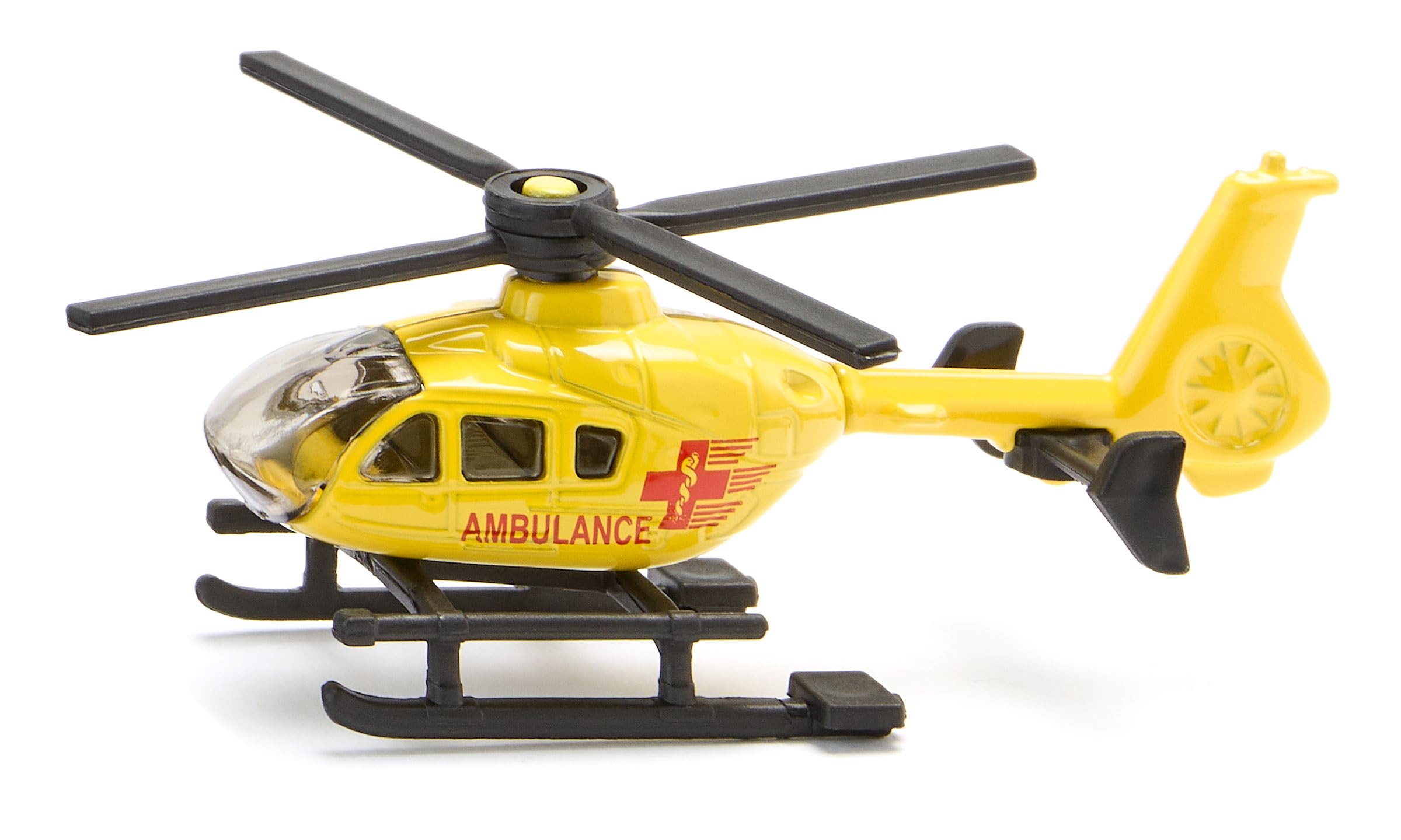 SIKU0856, Rescue Helicopter, Metal,Plastic, Yellow, Rotating rotors
