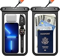 Vista 1 de [2 piezas] [Bolsa grande impermeable para teléfono de hasta 10 pulgadas] Funda impermeable IPX8 compatible con iPhone 14 Pro
