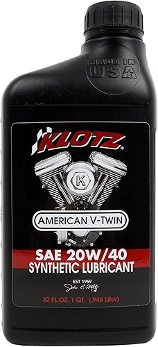 Miniatura 6 de Klotz Kit de cambio de aceite sintético 20W-40 de 6 cuartos de galón para motocicleta Indian Thunderstroke