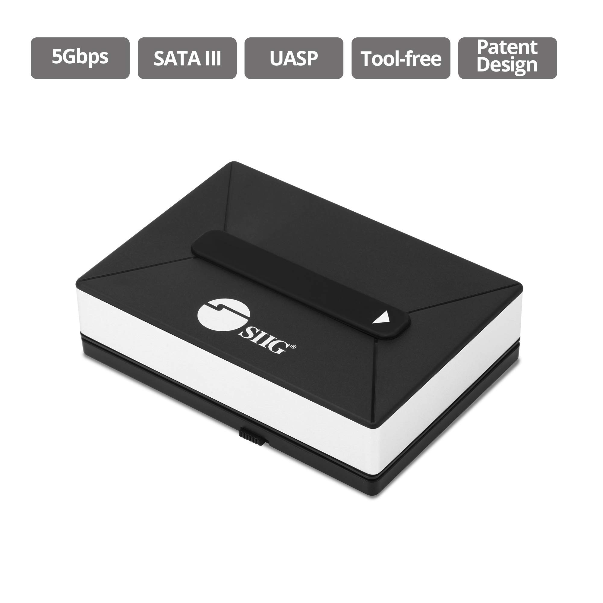 SIIG Custodia esterna per disco rigido USB 3.0 (docking station da USB a SATA) con supporto per unità da 2 TB+ per cavo USB 3.0 Tipo-A a Micro B da 2,5 pollici (JU-SA0V11-S1)