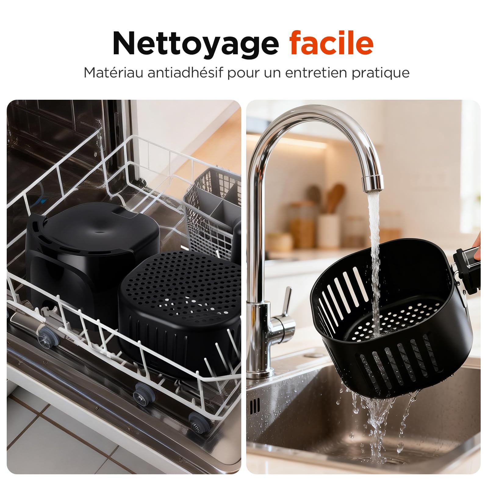 Aigostar Hayden Pro - Air fryer, Friteuse Sans Huile, 6 Programmes de Cuisson, Format compact 3.5L Friteuse à air, Revêtement antiadhésif, Réglable 80-200°C, 1500 W, Nettoyage Facile, Noire