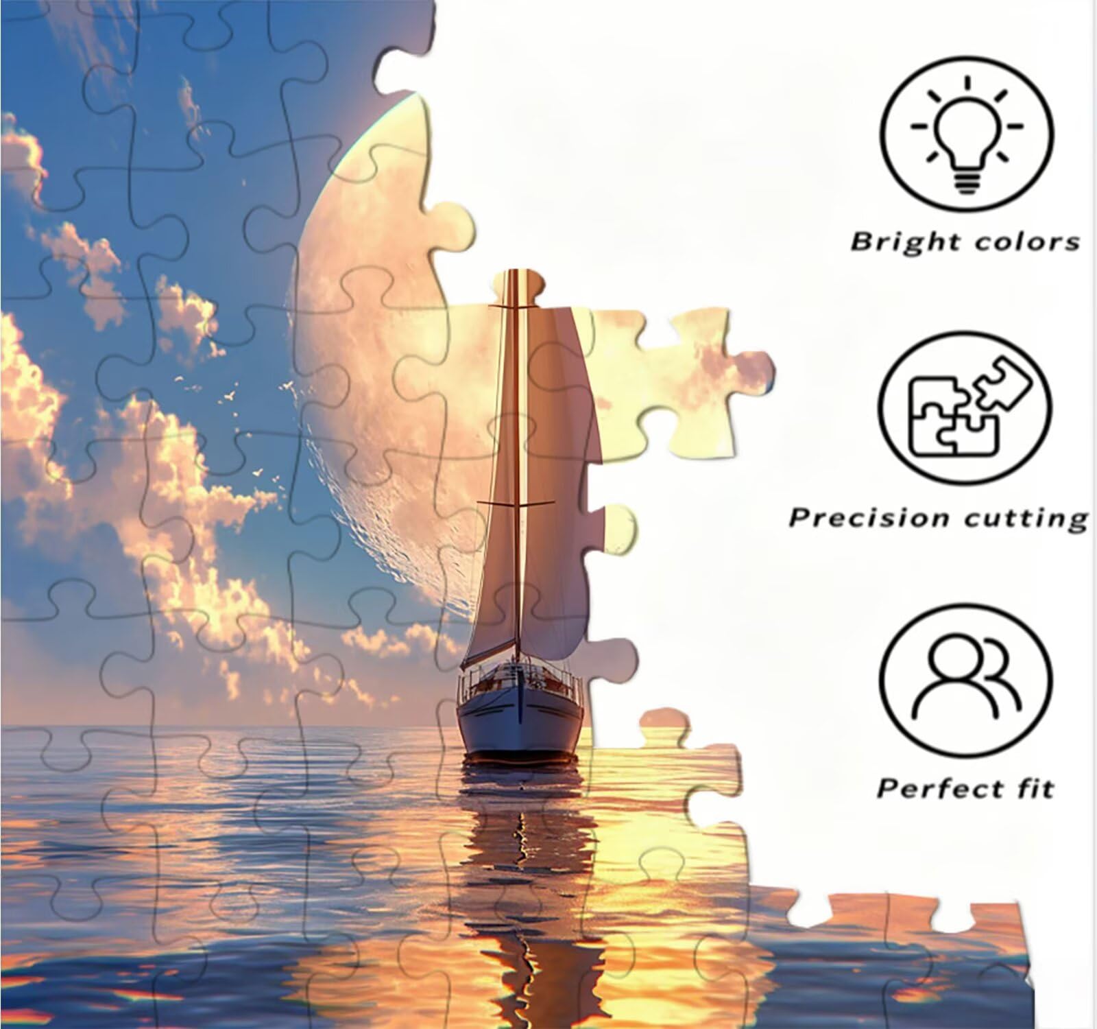 Puzzle 6000 sztuk, Księżyc Świeca Puzzle Dorosłych Puzzle, Wyzwanie Dekoracja Puzzle Gra Rozrywka Edukacyjna Gra dla całej rodziny, na prezent Dekoracja R7KH-193
