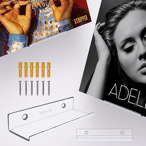 YUEHUA Expositor de discos de vinilo, soporte para discos de vinilo, soporte de pared para álbum acrílico, soporte para discos de vinilo para