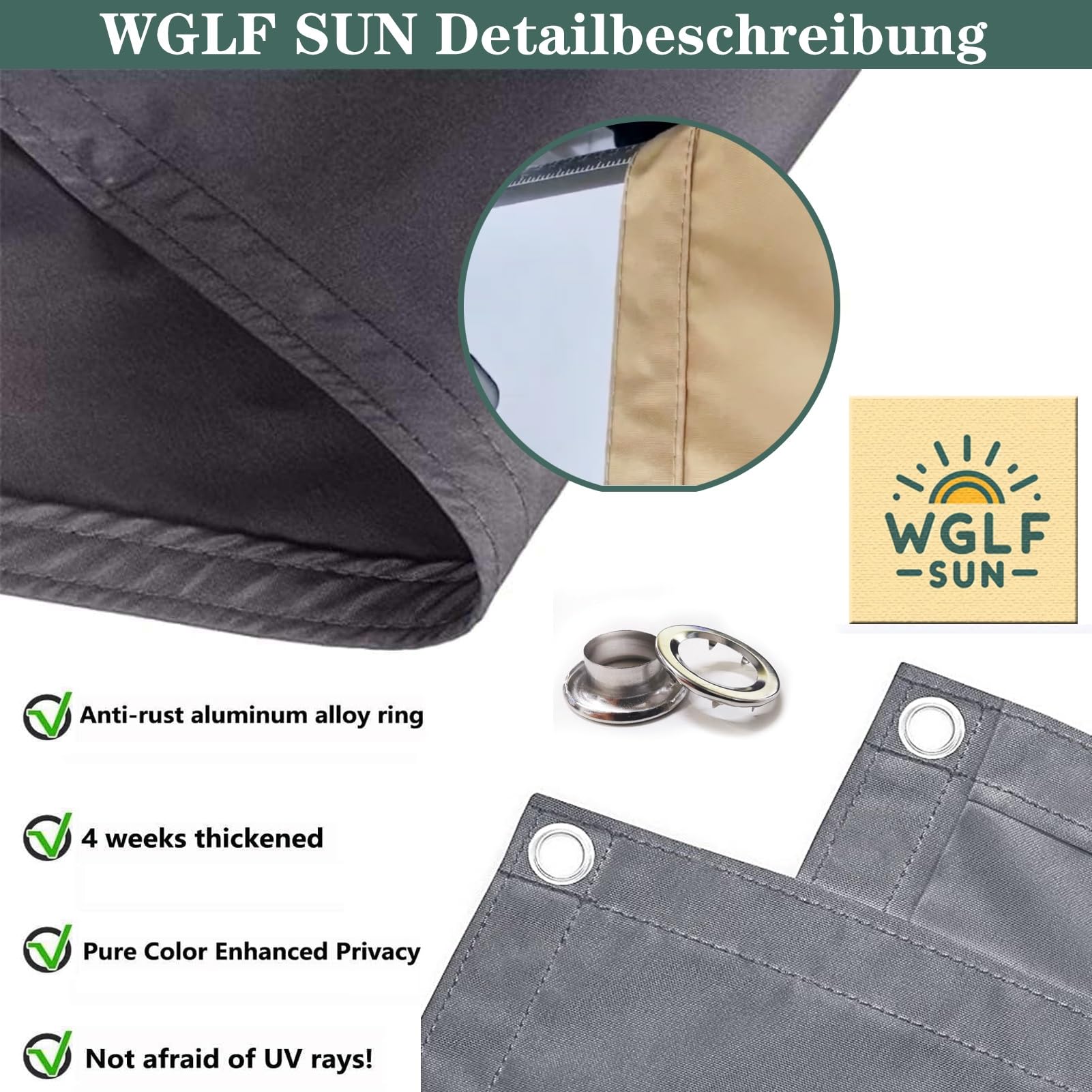 Vervanging Van Pergola-Luifel 0.8 x 6.5 m Waterbestendig Tuinscherm Uv-Blok met Gratis Touw en Doorvoertules. Tuin en Terras Zonnescherm Schaduwdoek