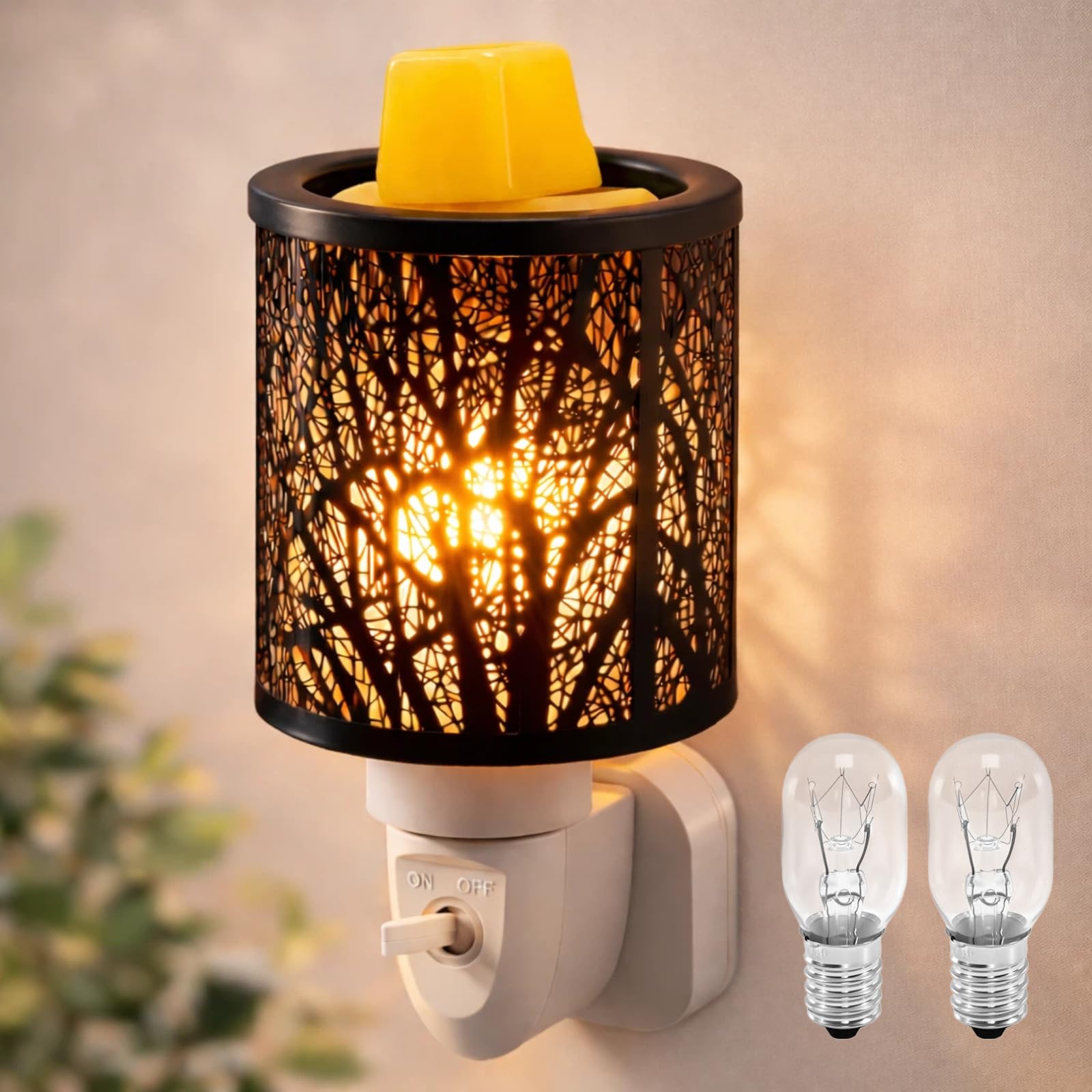 JOYOLO Plug In Wax Melt Burners Electric Oil Burner Wall, Wax Warmer With Spare Bulb for Bathroom Home Office, Night Light Scentsy Gift & Decor (Tree)