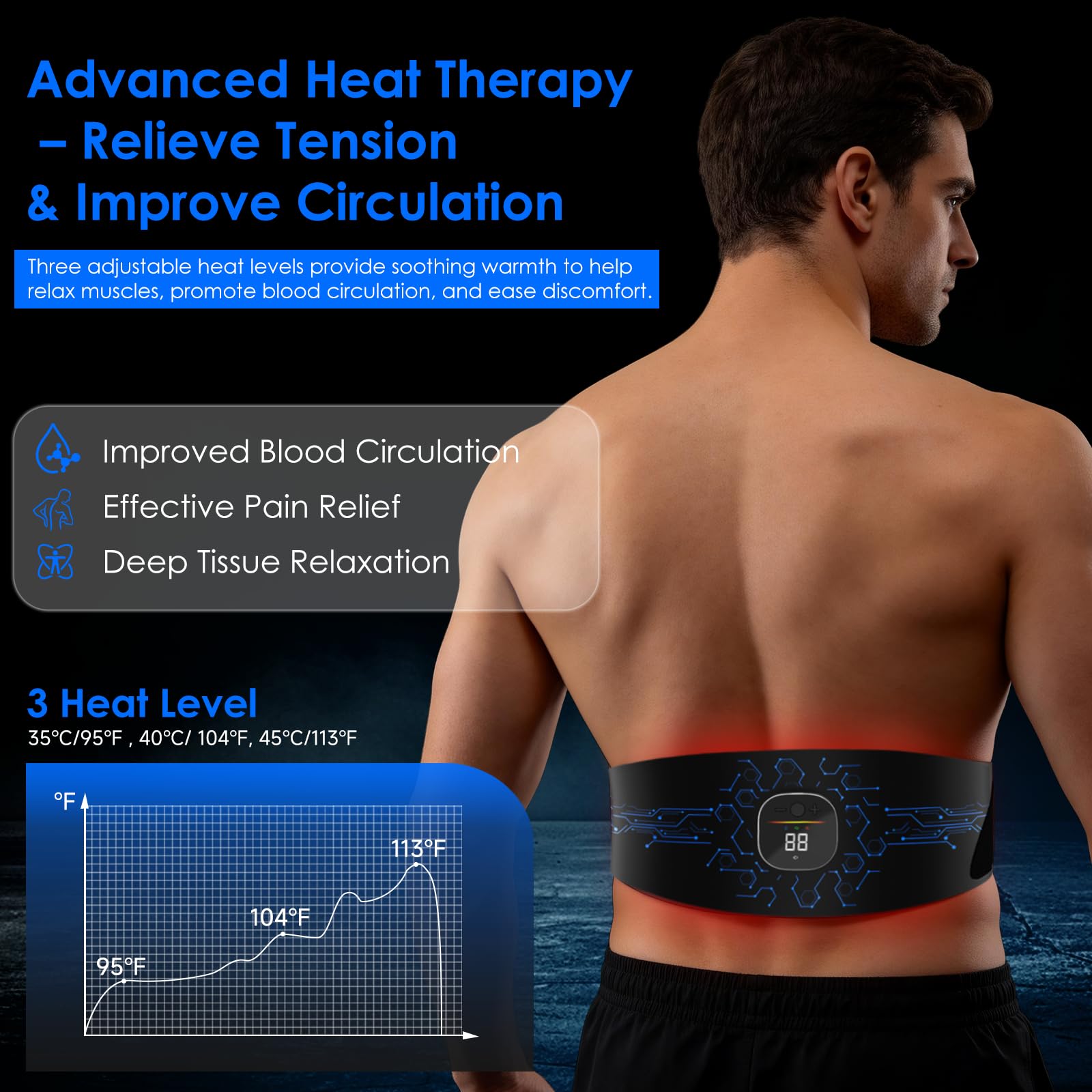 Abs Stimulator Belt Muscle Toner,ab toning Belt for Home Workout Fitness — Amazon image 3