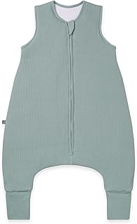 emma & noah Baby Schlafsack mit umschlagbaren Füßen 2.5 TOG, Strampelsack für den Herbst und Winter, Bio-Baumwolle, OEKO-TEX Zertifiziert, Ideal für aktive Kinder