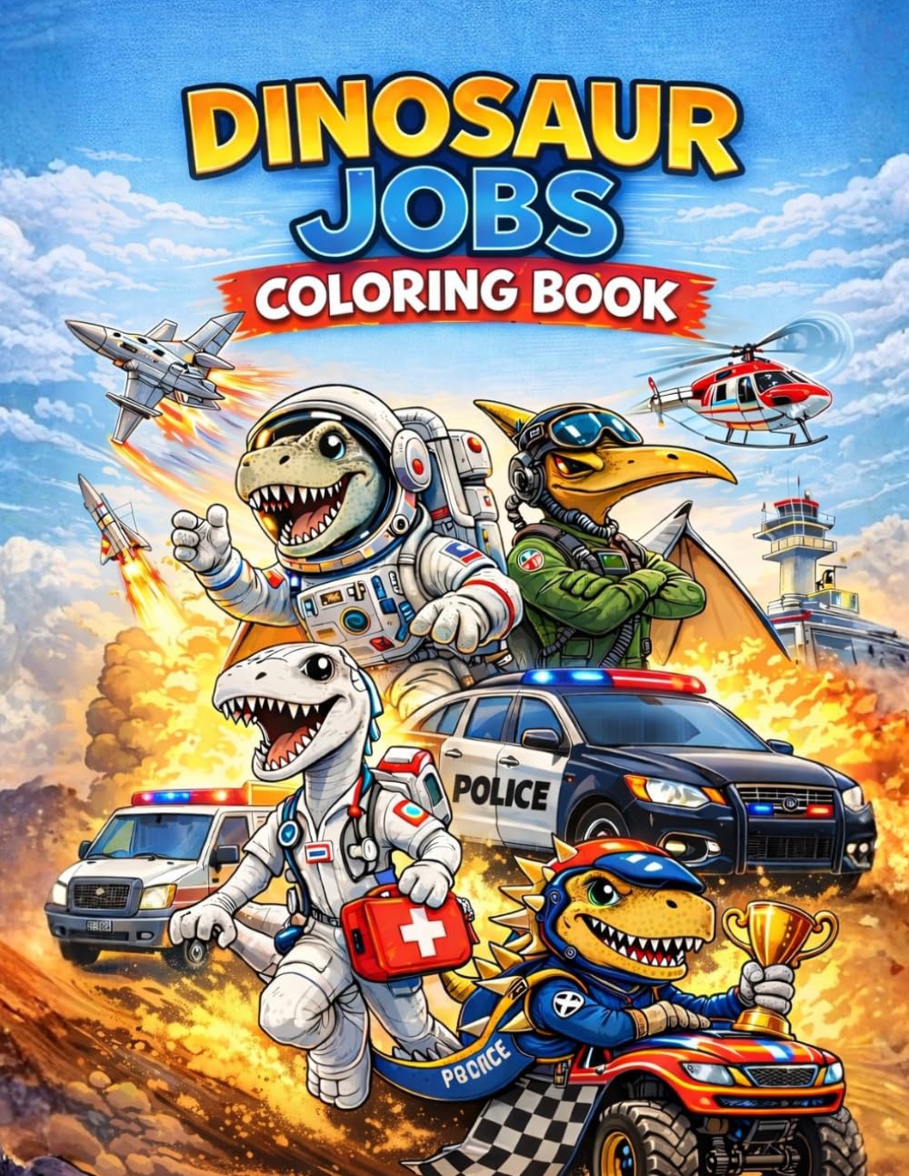 Dinosaur Jobs Coloring Book