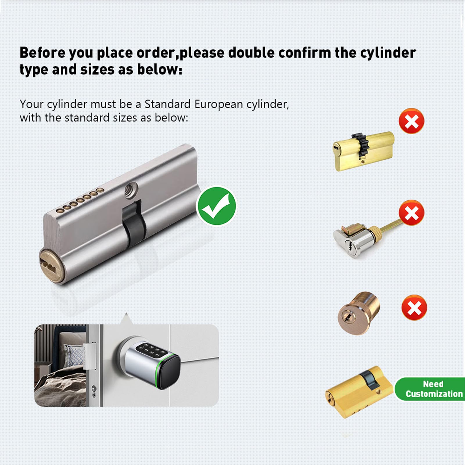 Cerradura de puerta electrónica, código electrónico cerradura de puerta principal para casa inteligente, cerradura de cilindro inteligente con interfaz de emergencia huella digital (blanco)
