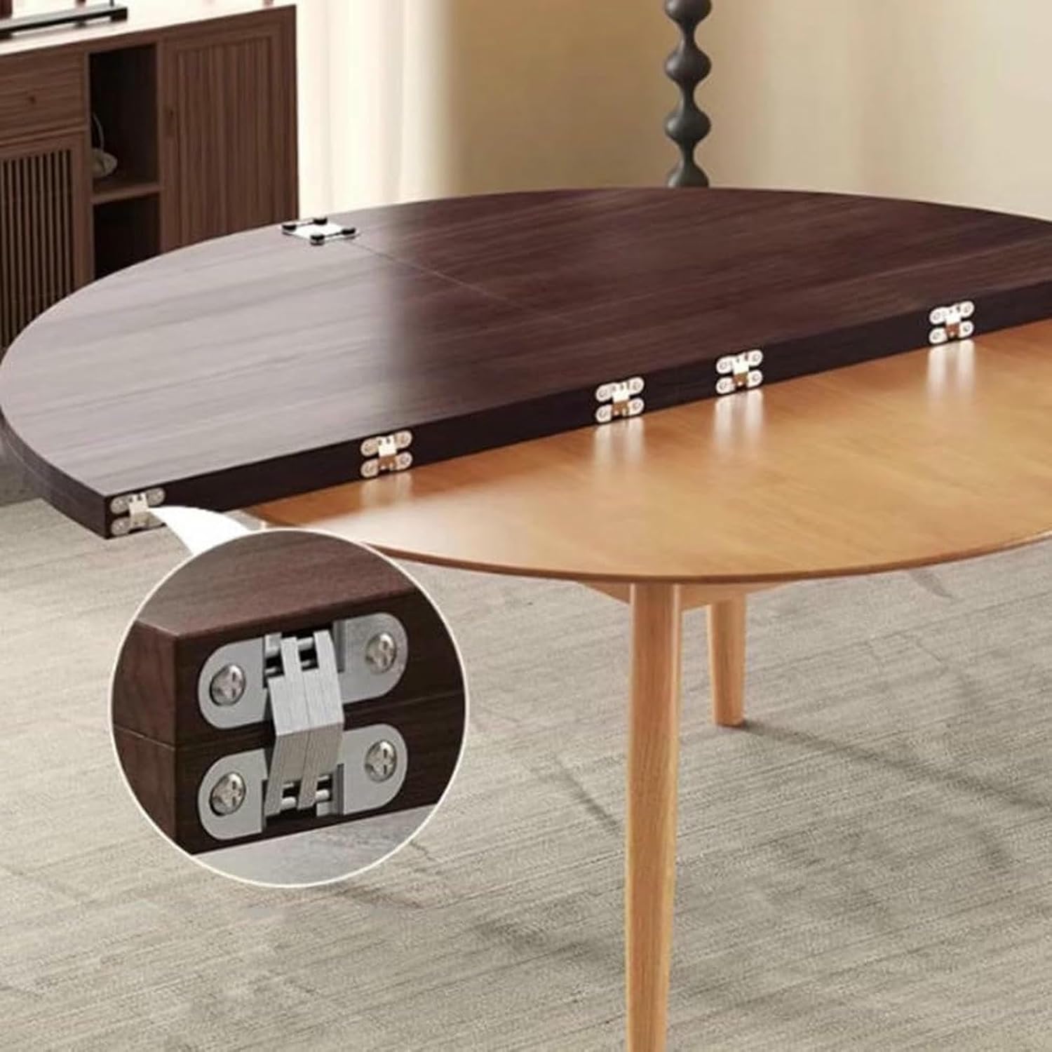 Round Foldable Table Top Dining Table Top Extender 54 60 72in Catering Banquet Party Temporary Table Top No Legs