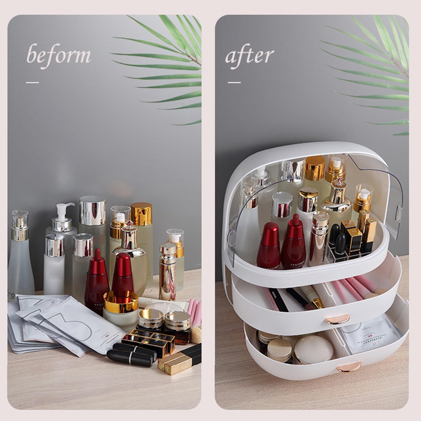 Caja de Almacenamiento para cosméticos y Accesorios Cajón de Maquillaje de Gran Capacidad Contenedor de joyería Impermeable con cajones Caja de Almacenamiento de cosméticos