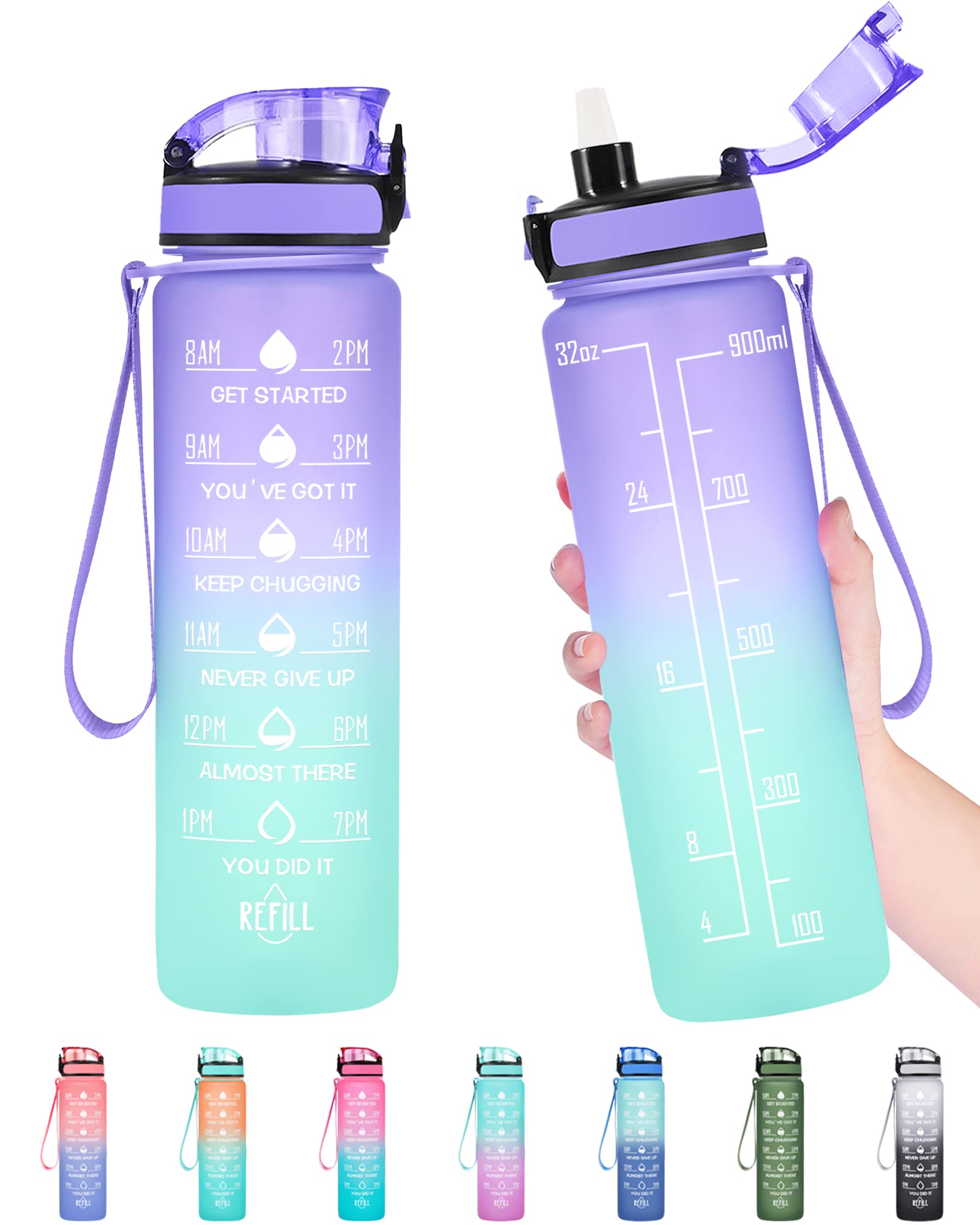 Enerbone 32 oz Motivational Water Bottle