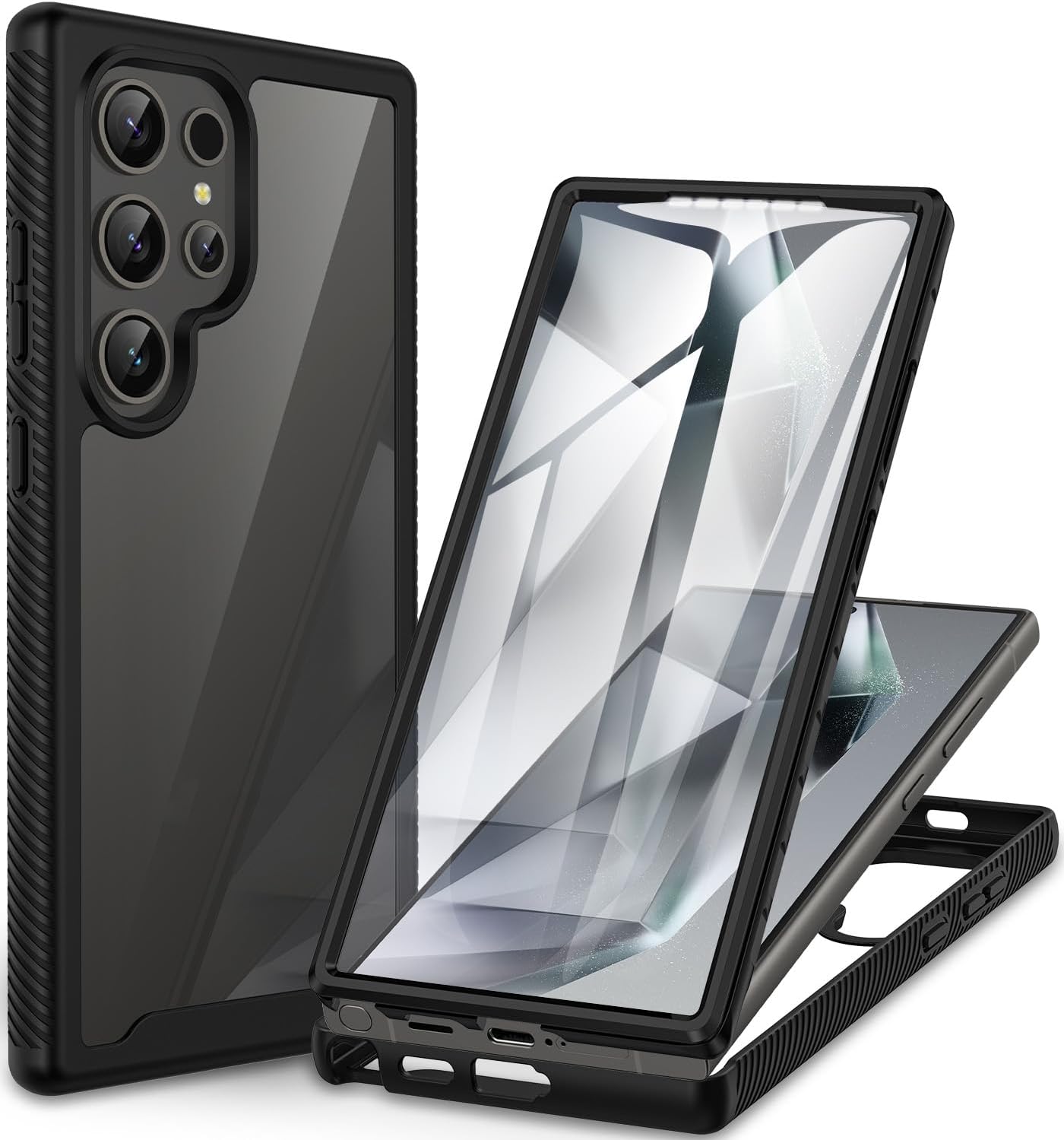 CENHUFO Rugged 360 Bumper Case for Samsung Galaxy S24 Ultra 5G – Shockproof with Built-in Screen Protector