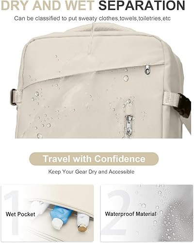 Miniatura 6 de WONHOX Mochila de viaje para mujeres y hombres, mochila para laptop con compartimento para zapatos, mochila impermeable para senderismo