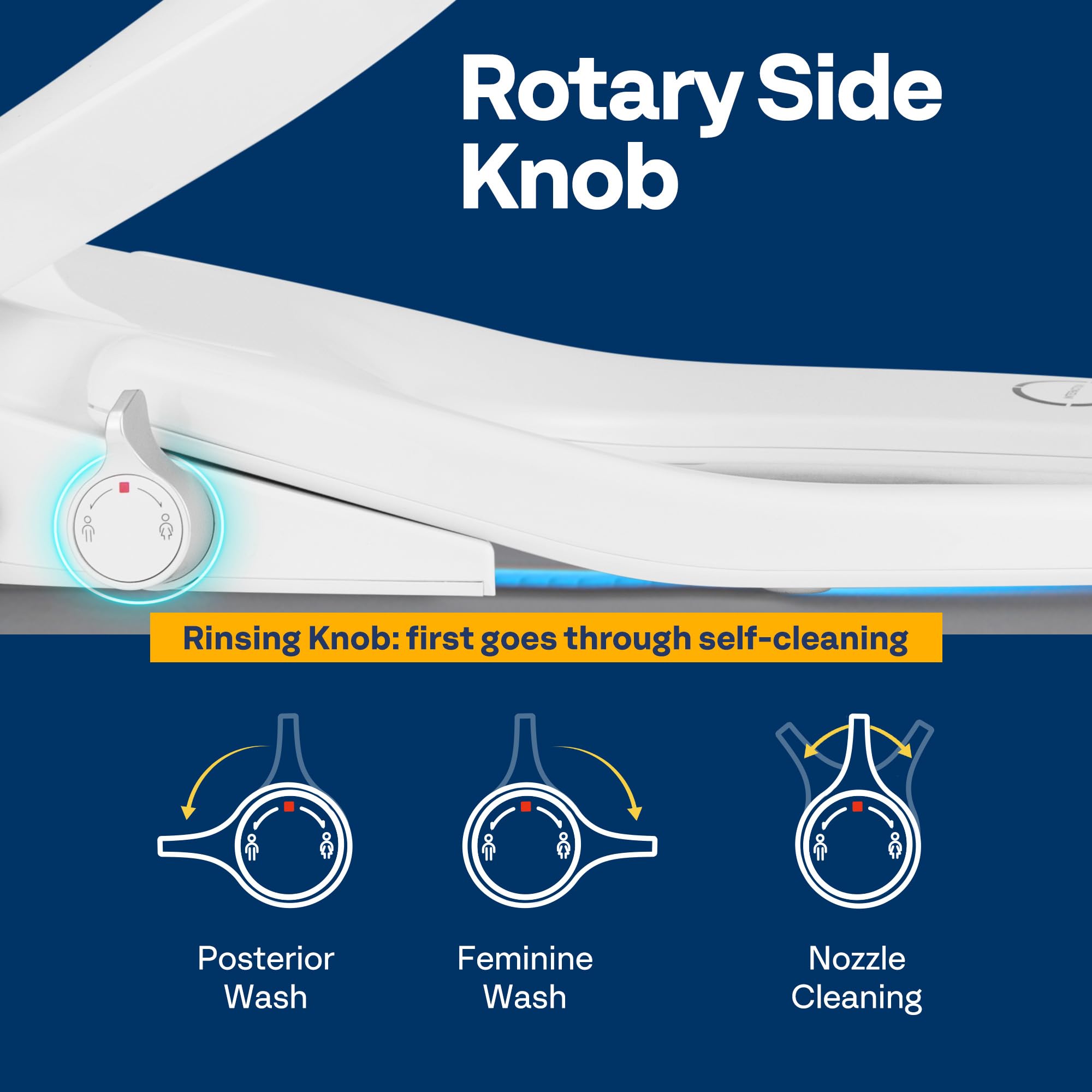 VIVOHOME Smart Heated Bidet Toilet Seat with Remote Control Self-Cleaning Dual Nozzles for Rear and Front Cleansing Adjustable — view 5