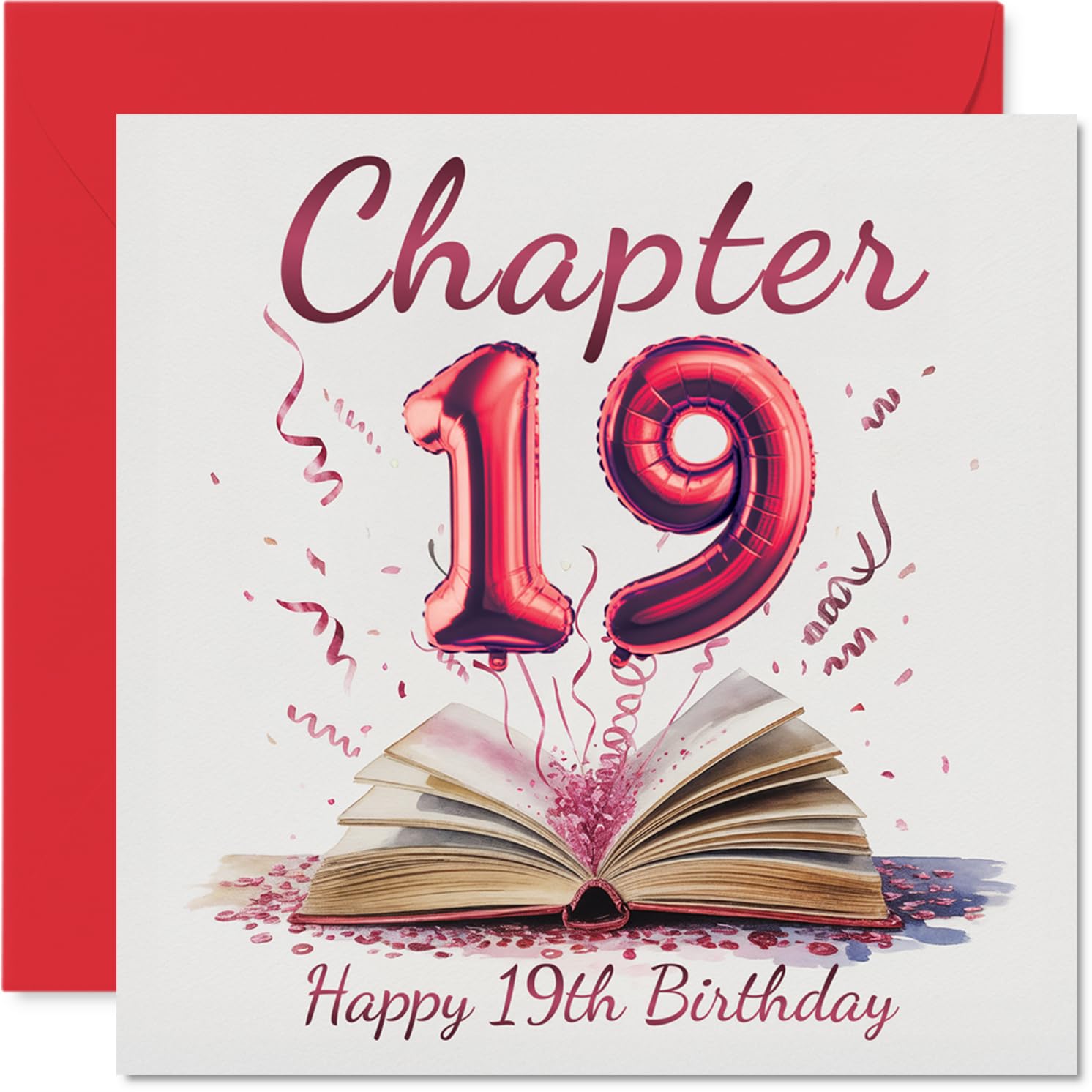 19th Birthday Cards for Men Women - Start of Another Chapter - Happy Birthday Card for 19 Year Old Man Woman Uncle Cousin Daughter Niece, 145mm Bday Greeting Cards