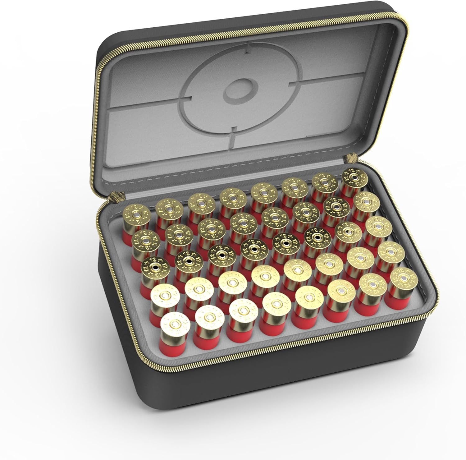 Silent Shotgun Shell Case, 40 Slots Safe Storage for 12GA 20GA 16GA Gauge, Shockproof EVA Ammo Organizer Box Compatible with Most Shotgun Rounds, Perfect for Hunting, Shooting, Field Use