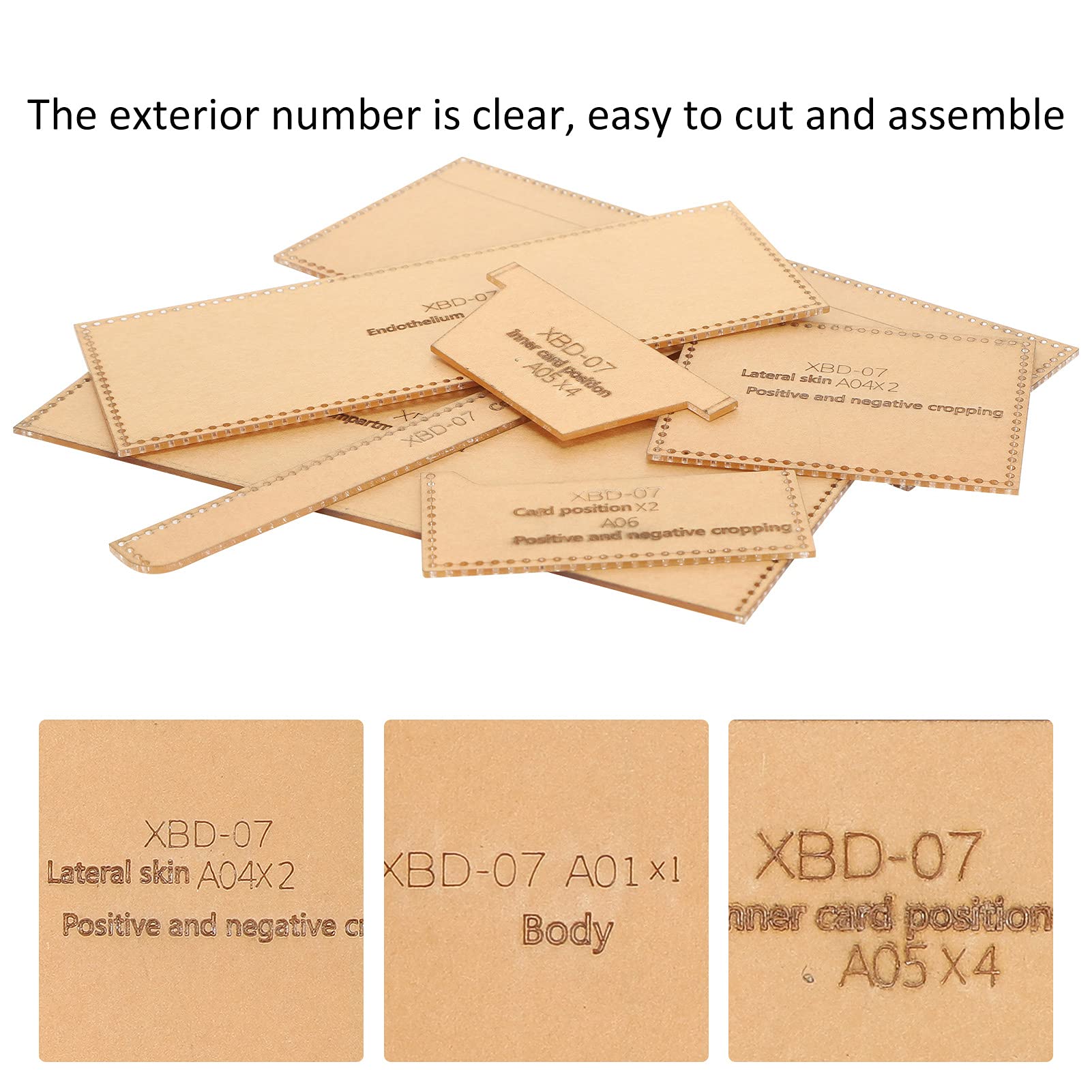 7Pcs Brieftaschen-Vorlage, Acryl-Brieftaschen-Vorlage, Kristall-Brieftaschenmuster Schablonen-Schablonenset Lederhandwerk DIY-Werkzeug Zum Lederschneiden Diy Crafts