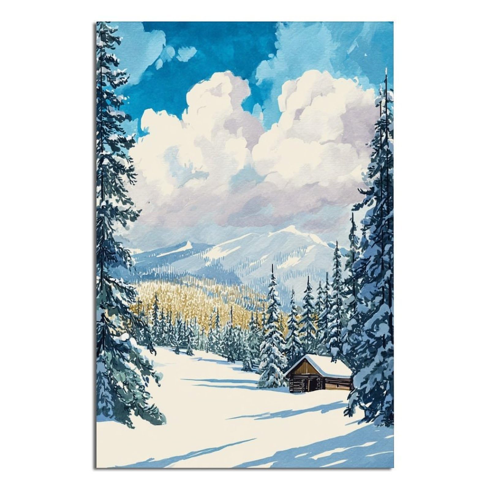CFXNGA Breckenridge Colorado Posters 20x30inch(50x75cm) Vintage Watercolor Canvas Art