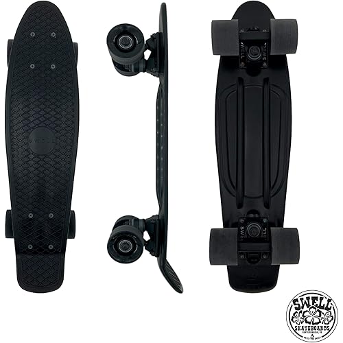 22 inch and 28 Inch Plastic Retro Mini Cruiser Complete Skateboard for Beginners, Boys, Girls, Youths, Teens, Adults, and College Students.