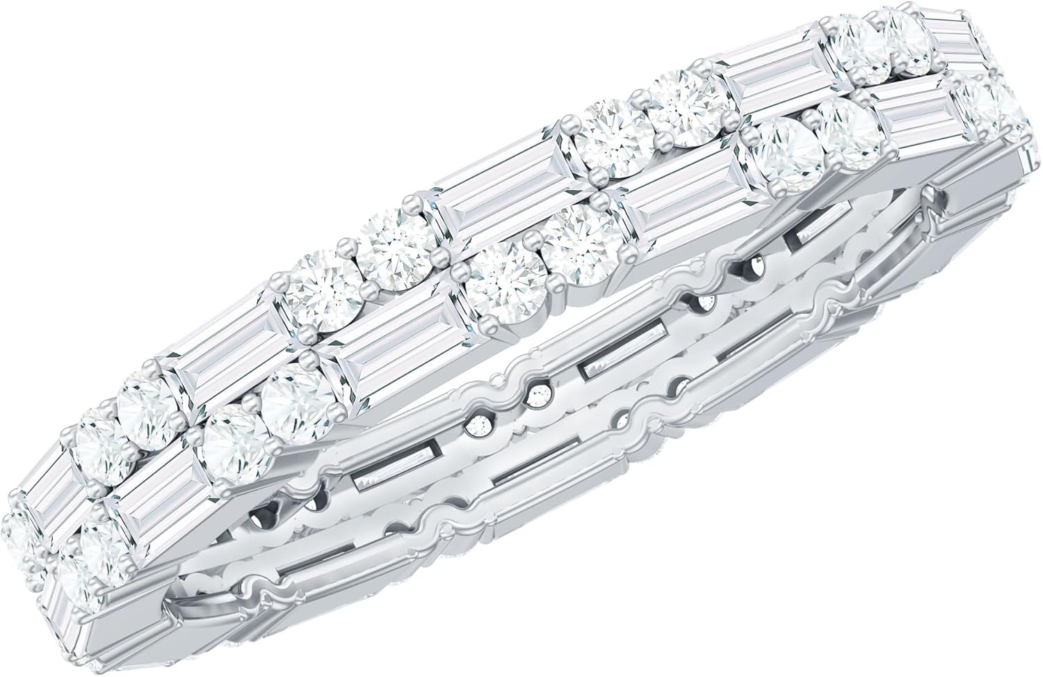Certified Moissanite Full Eternity Ring For Women, D-Vs1 Quality, Moissanite Wedding Band - Ideal For Gift