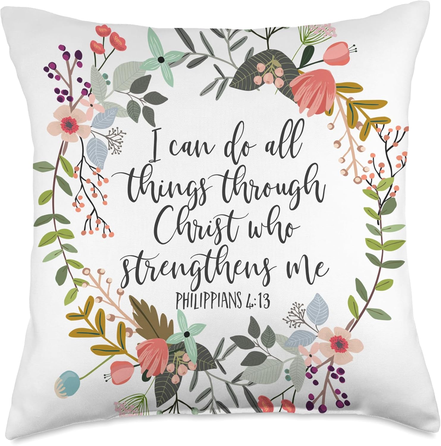 Philippians 4:13 Bible Scripture Throw Pillow
