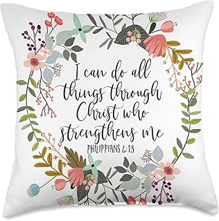 Philippians 4:13 Bible Scripture Throw Pillow