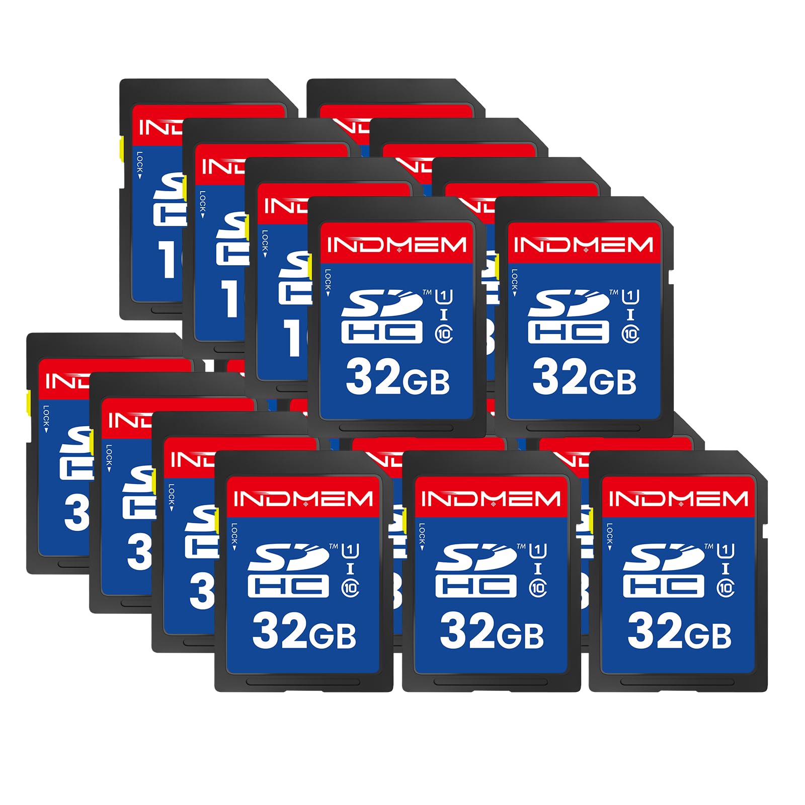 Tarjeta SD de 32 GB, paquete de 20 tarjetas de memoria flash UHS-I Clase 10 MLC, grabación de video Full HD de alta velocidad, tarjetas digitales seguras para cámara, cámara de acción, videocámara
