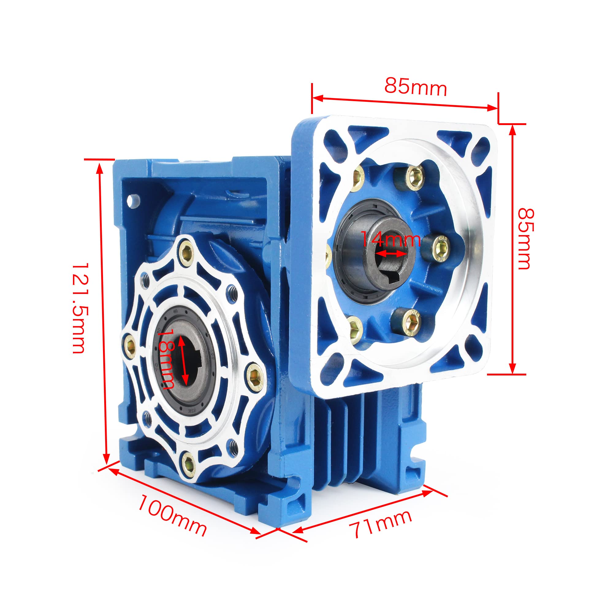 RATTMMOTOR Engrenage à vis sans fin NMRV040 - Rapport de réduction 7,5:1 - Réducteur en métal pour servomoteur/moteur pas à pas Nema34