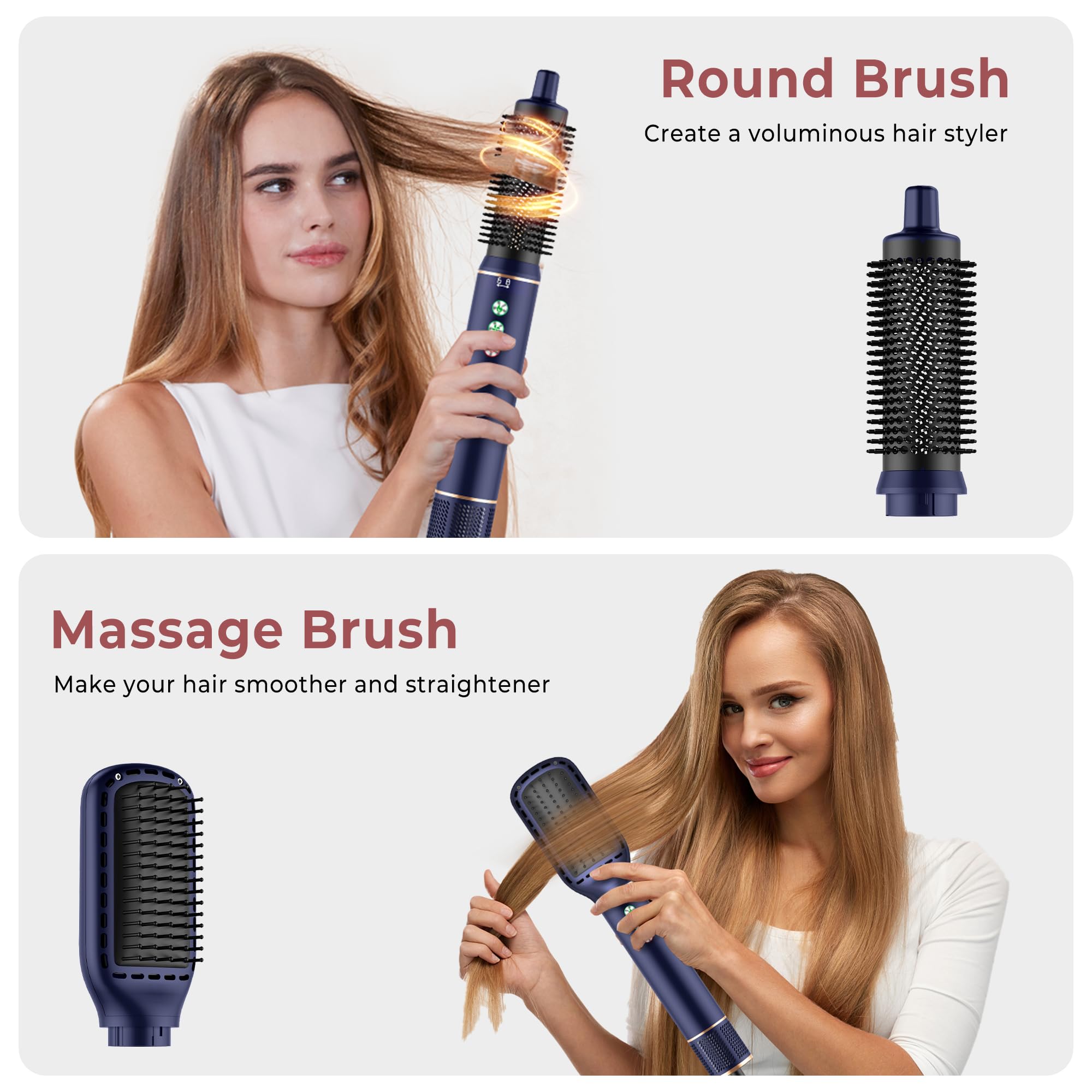 Air Styler 7 in 1 Hair Styler set, 110000 U/Min Haartrockner 1300W High Speed Föhn Mit Diffusor, Warmluftbürste, Lockenstab Automatisch, Glätteisen, Zum Styling, Volumisieren, Locken und Glättenair