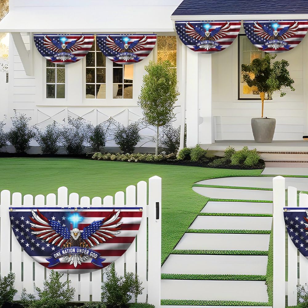 One Nation Under God Patriotic Eagle Non-Pleated Fan Flag TQN2650FL (1 Pack, 3x6 ft) - Image 6