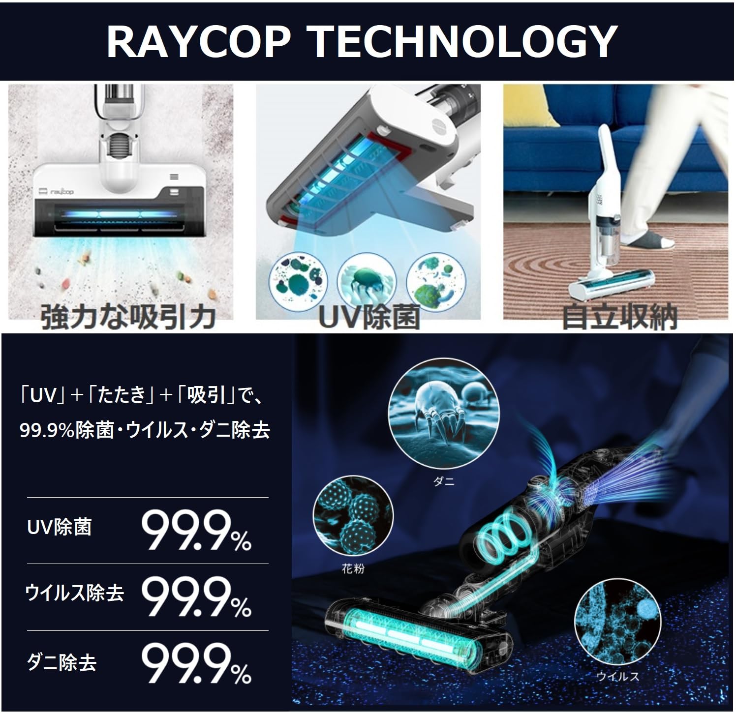 Amazon | レイコップ UV コードレス 布団クリーナー ダニ・ウイルス 