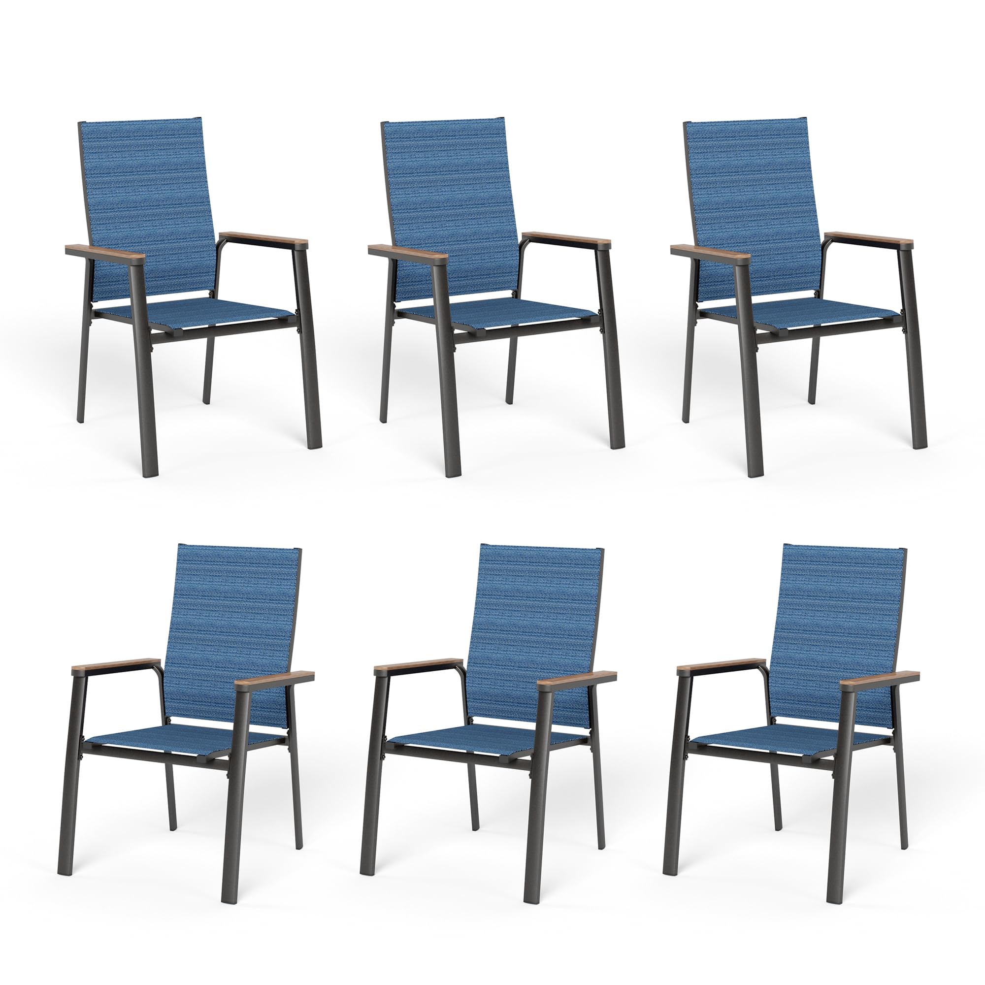 MFSTUDIO Gartenstuhl 2er Set Aluminium