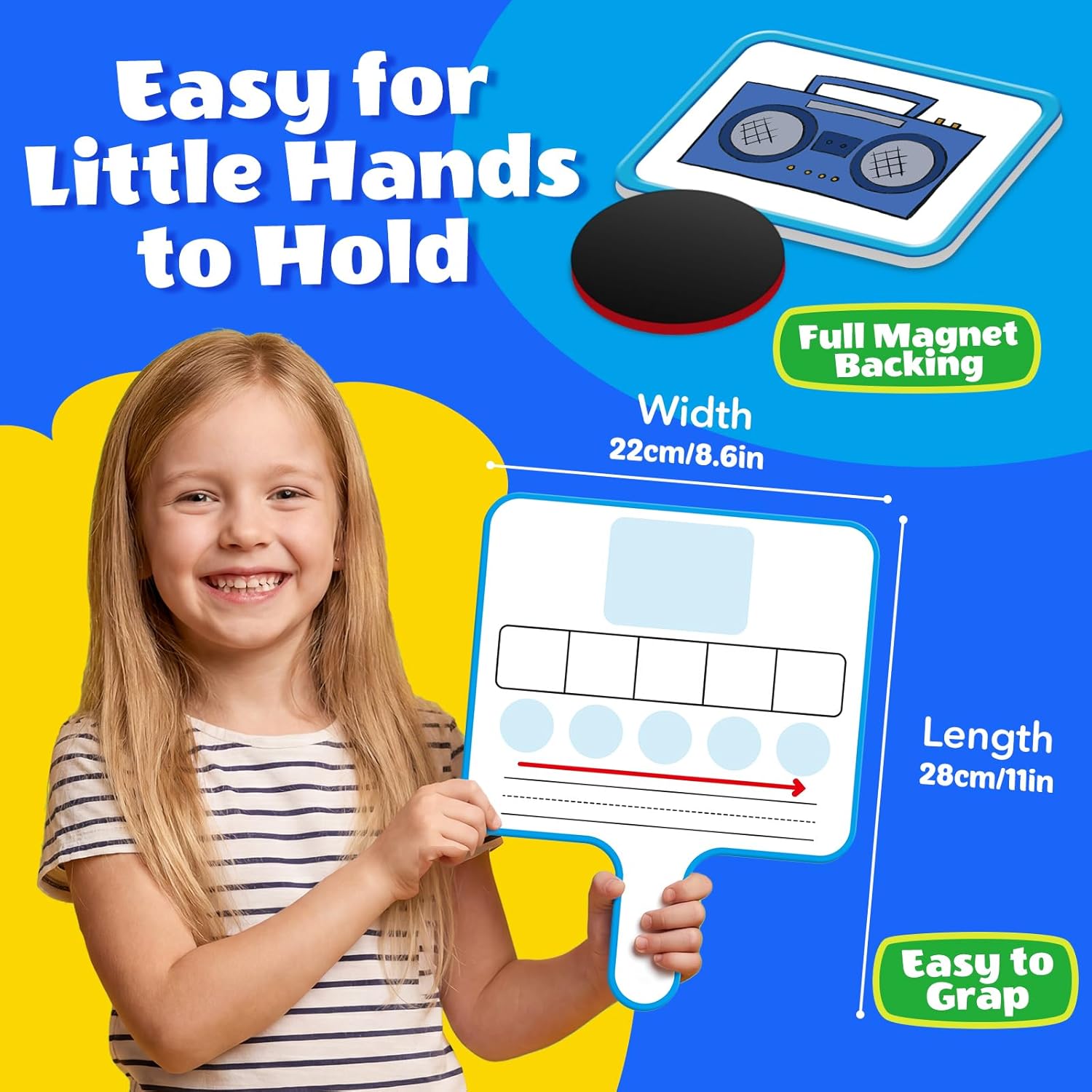Aizweb Phonemic Awareness,Magnetic Dry Erase Whiteboards with Elkonin Box,Phonics Game,Preschool Kindergarten Speech Therapy Classroom Must Have,Phonological Manipulative Letter Sound Science Reading