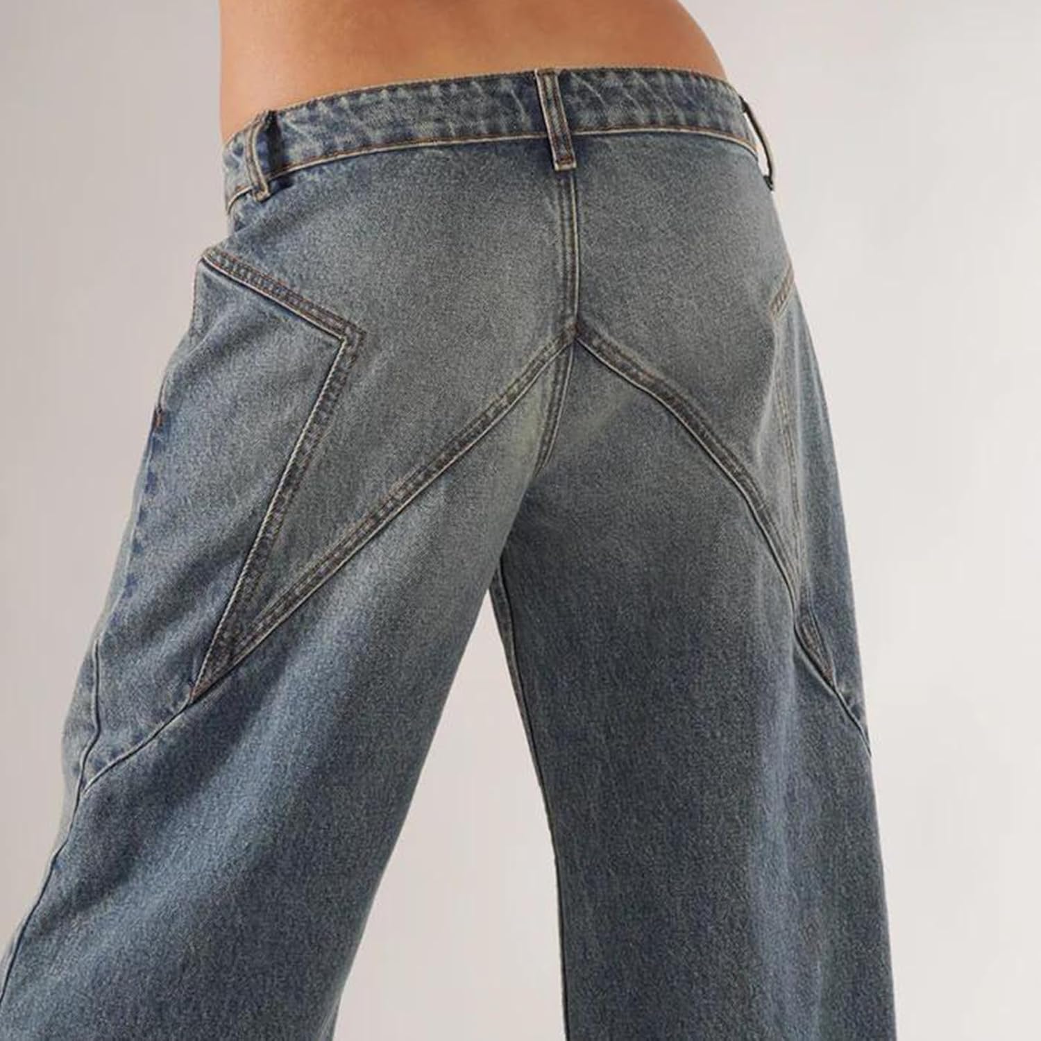 Women Y2k Low Rise Denim Pants Loose Fit Boyfriend Wide Leg Baggy Jeans with Pockets Vintage Casual Streetwear - Image 6