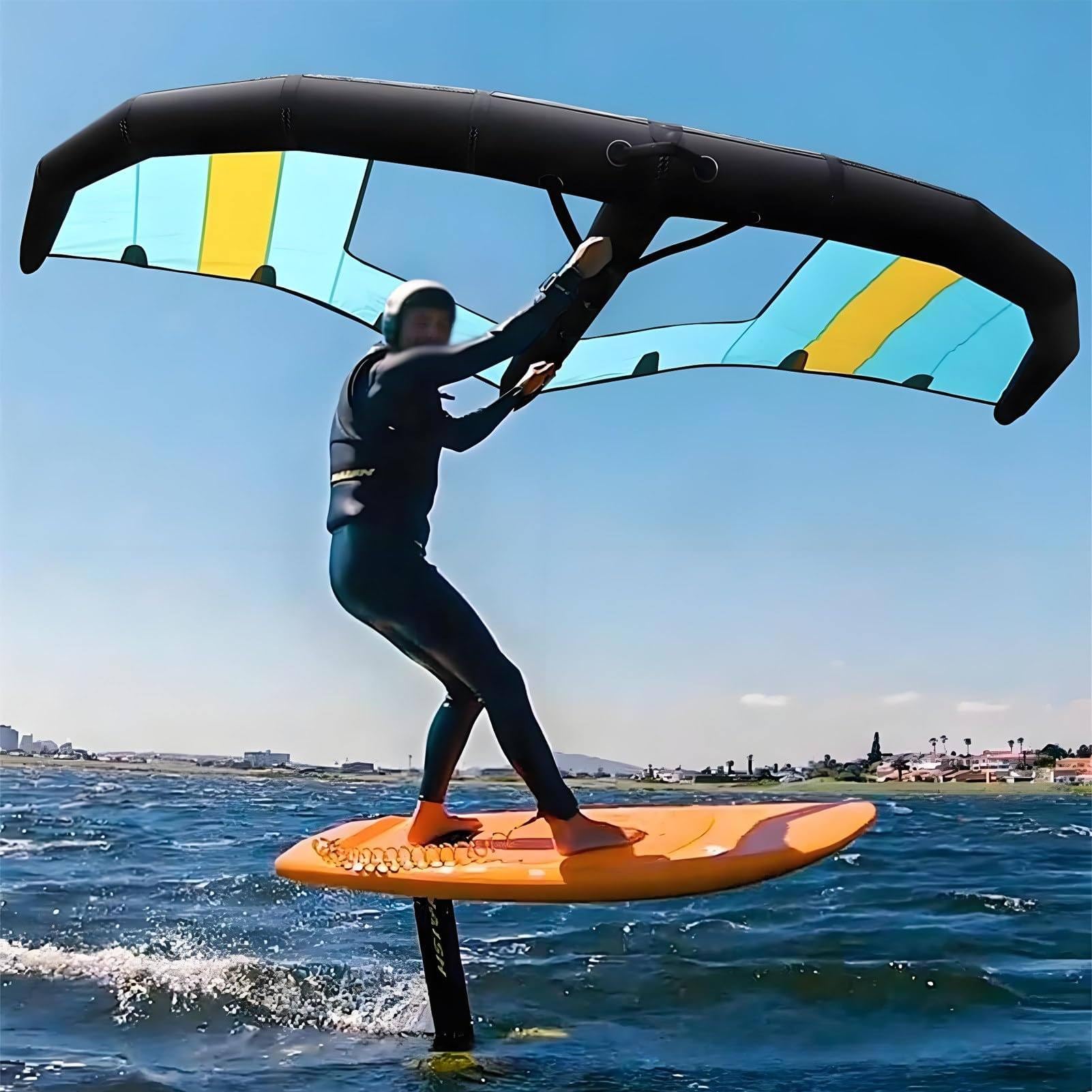 Aufblasbarer Handheld Folienflügel Drachen für Wassersport und Schneesurfen Tragbares Surfbrett Segel für Windsurfen und Wing Surfen