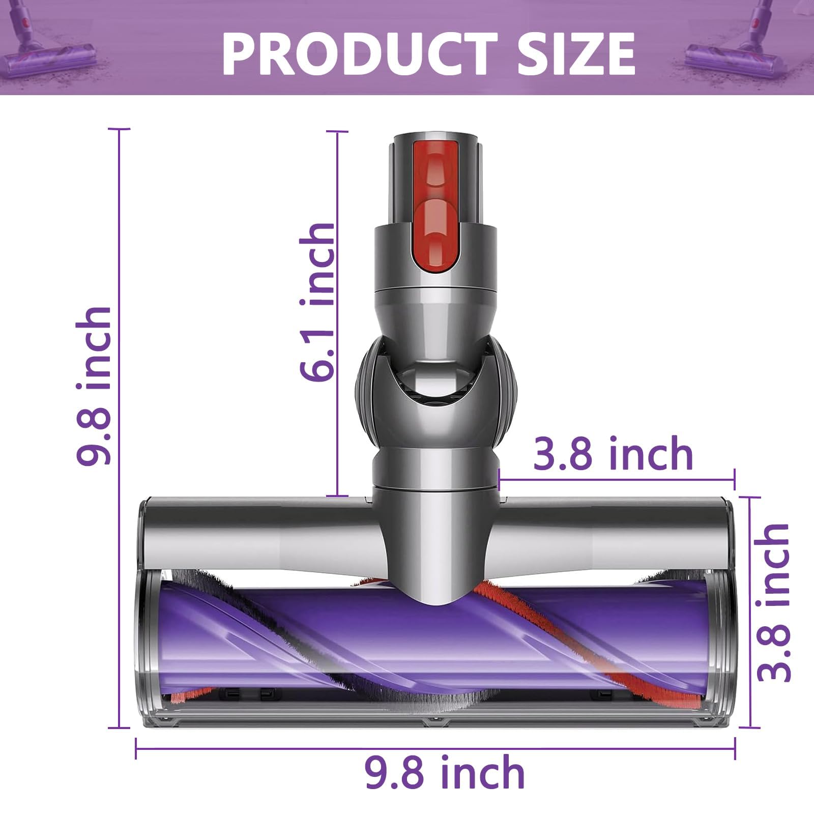 Bürste kompatibel für Dyson V7 V8 V10 V11 V15 SV10 SV11 SV12 SV14 SV15 SV22 SV25 SV27 SV28 SV37，Ersatzteil Direktantrieb Reiniger Kopf Turbine Bodendüse，Zubehör Turbobürste für Hartboden und Teppiche