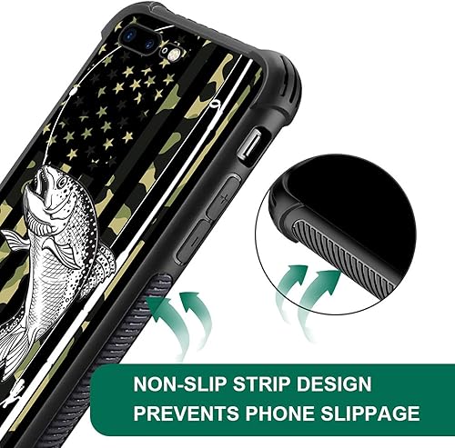 Miniatura 5 de DAIZAG Funda compatible con iPhone 7 Plus8 Plus Camo Fishing American Flag Phone Case a prueba de golpes suave funda para teléfono para niños y