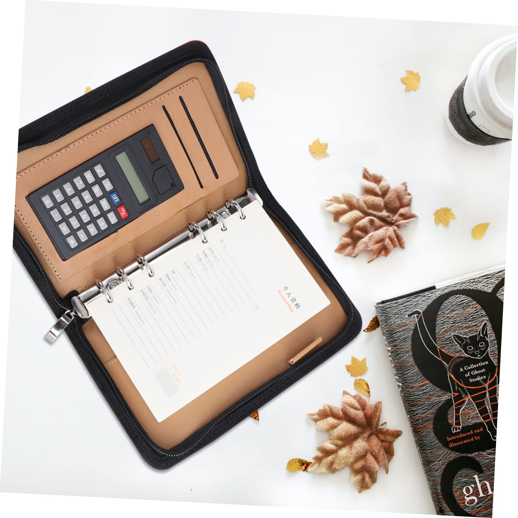Happyyami Agenda con Copertina PU e Calcolatrice Business con Zip Organizer per Viaggi e Ufficio