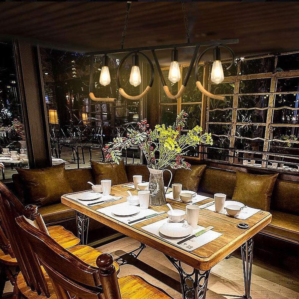 パーソナリティレストラン レトロ 麻ロープシャンデリア 6灯 新品未