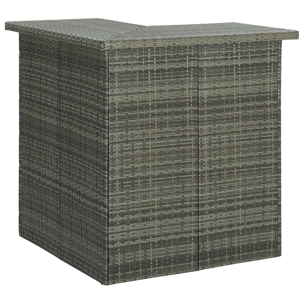 vidaXL Meuble de Bar de Jardin 8 pcs avec Coussins Salon de Jardin Table et Tabourets Résine Tressée Gris