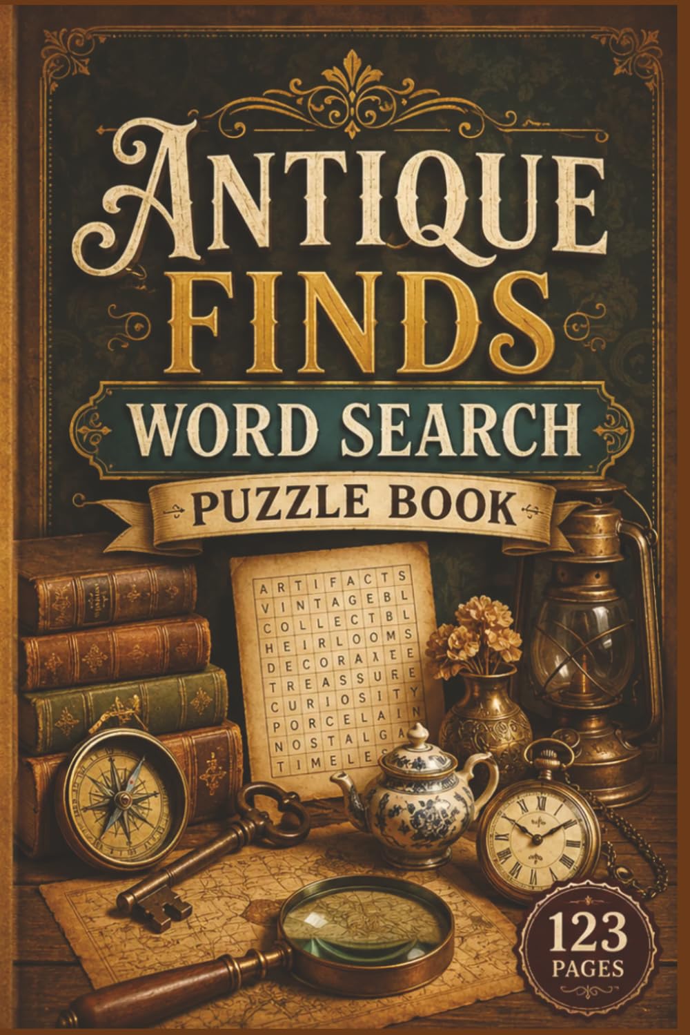 Antique Finds Word Search Puzzle Book: 60 Themed Word Search Puzzles for Seniors & Adults | Portable 6x9 Inch Travel Size | Relaxing Brain Exercises ... Years Nostalgia Word Search Collection)